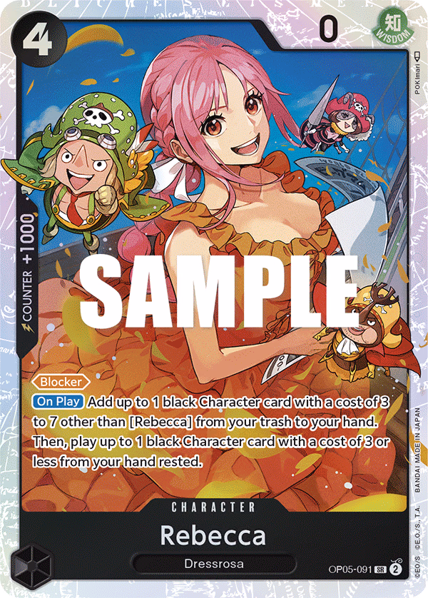 Rebecca One Piece card (OP05-091, Awakening of the New Era)