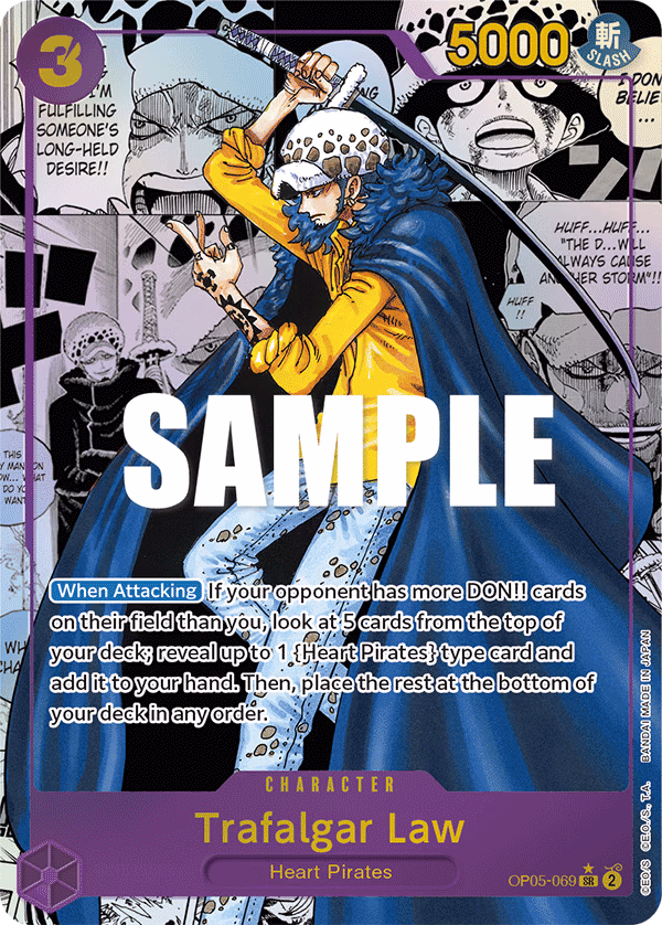 Trafalgar Law (Alternate Art Manga) One Piece card (OP05-069, Awakening of the New Era)