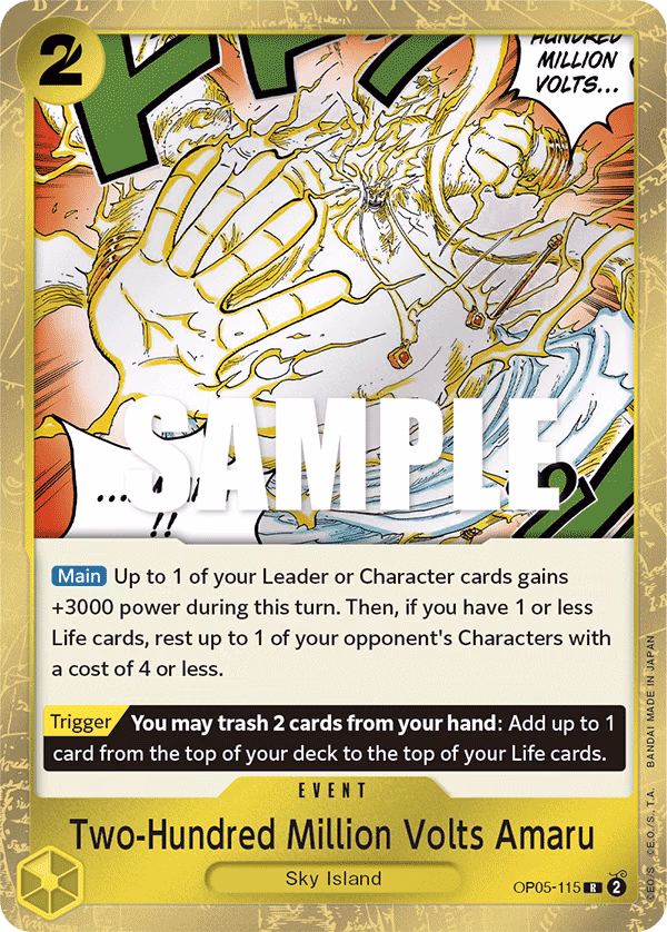 Two-Hundred Million Volts Amaru One Piece card (OP05-115, Awakening of the New Era)