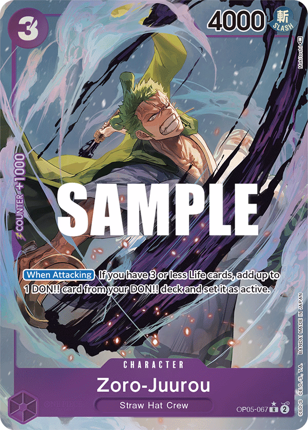 Zoro-Juurou (Alternate Art) One Piece card (OP05-067, Awakening of the New Era)