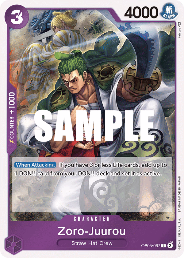 Zoro-Juurou One Piece card (OP05-067, Awakening of the New Era)