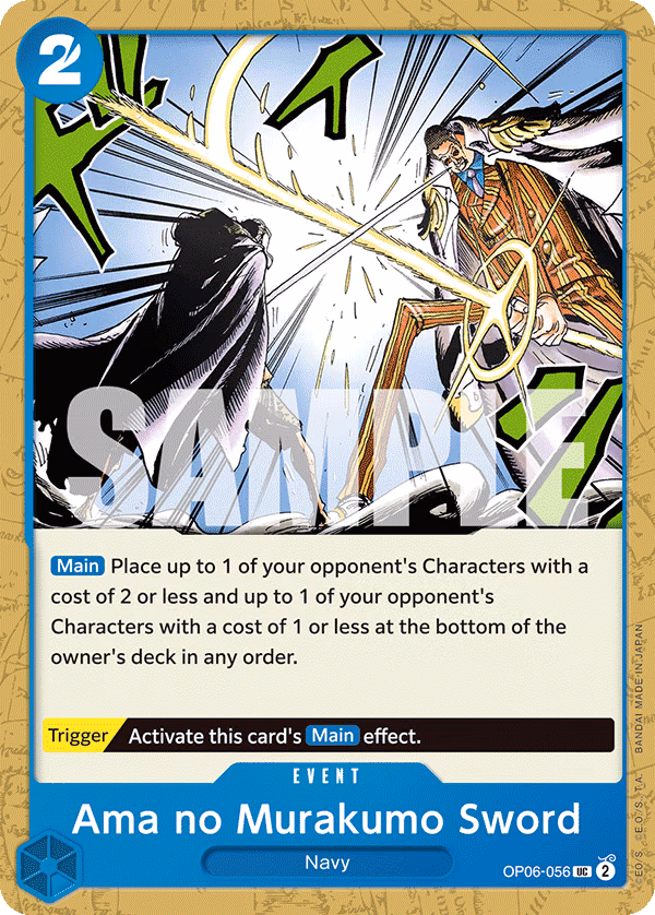 Ama no Murakumo Sword One Piece card (OP06-056, Wings of the Captain)