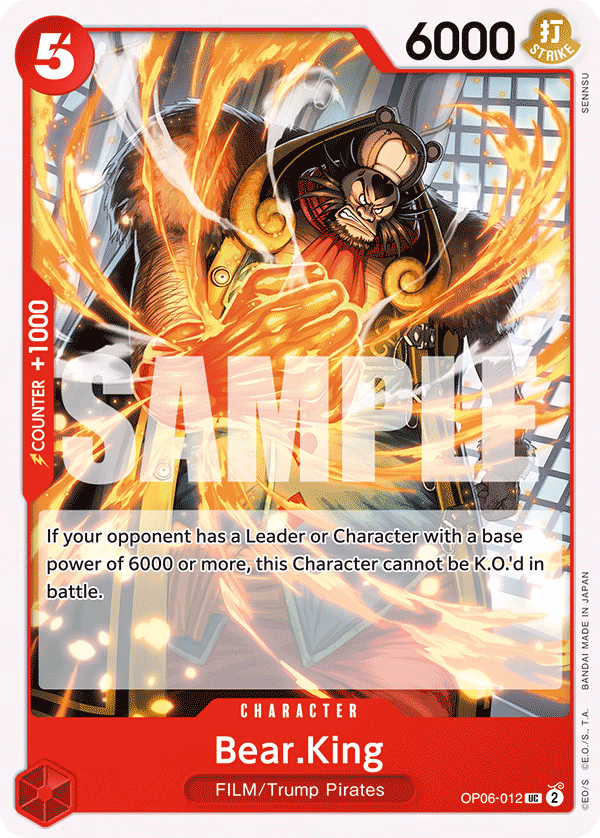 Bear.King One Piece card (OP06-012, Wings of the Captain)
