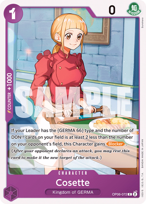 Cosette One Piece card (OP06-072, Wings of the Captain)