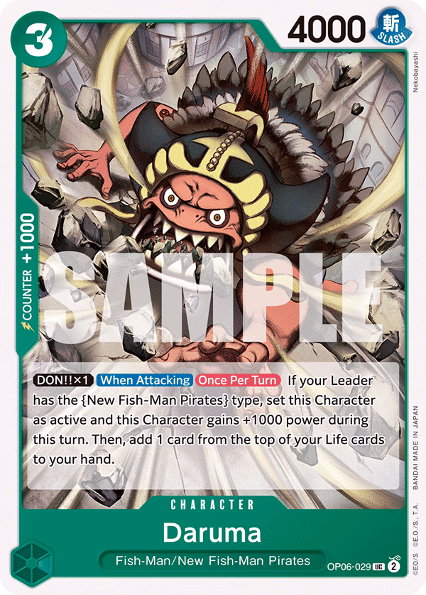 Daruma One Piece card (OP06-029, Wings of the Captain)