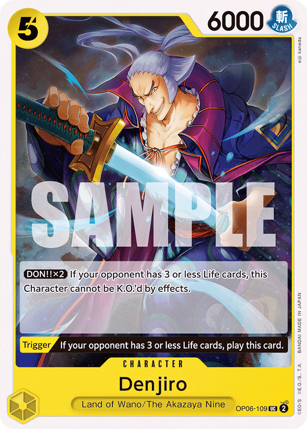 Denjiro One Piece card (OP06-109, Wings of the Captain)