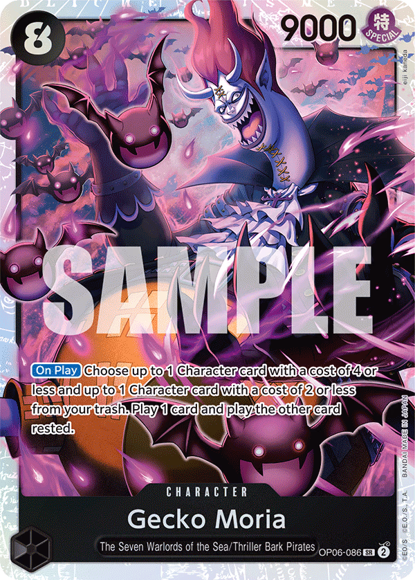 Gecko Moria One Piece card (OP06-086, Wings of the Captain)