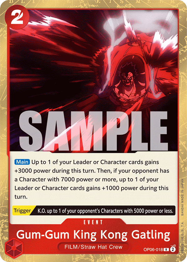 Gum-Gum King Kong Gatling One Piece card (OP06-018, Wings of the Captain)