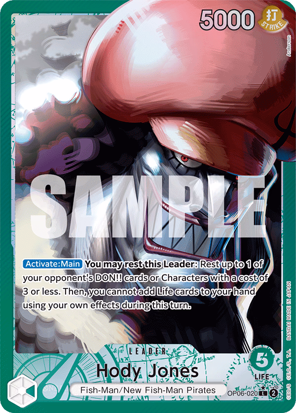 Hody Jones (Alternate Art) One Piece card (OP06-020, Wings of the Captain)