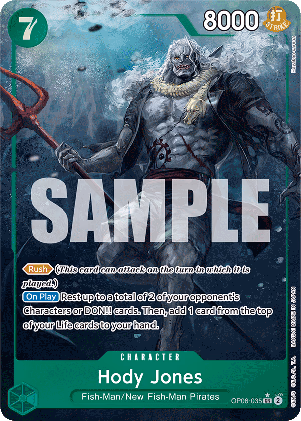 Hody Jones (Alternate Art) One Piece card (OP06-035, Wings of the Captain)
