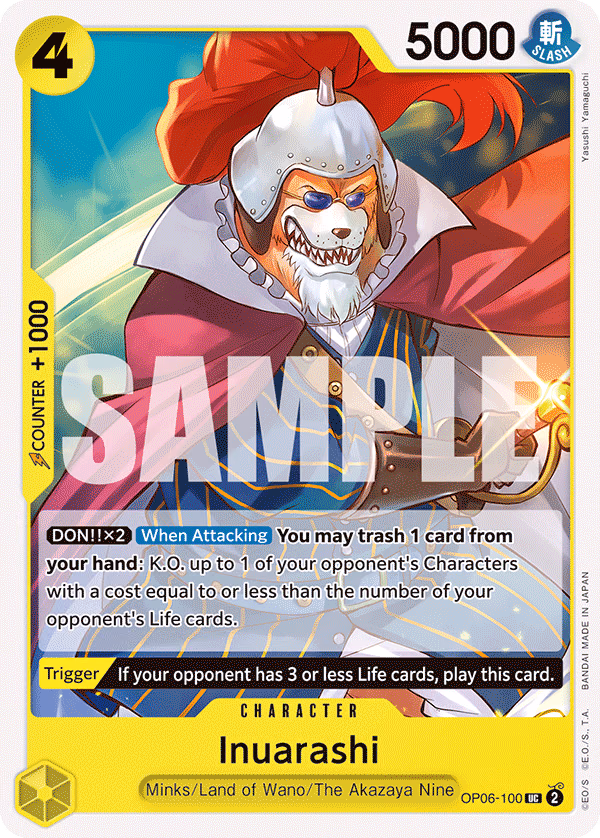 Inuarashi One Piece card (OP06-100, Wings of the Captain)
