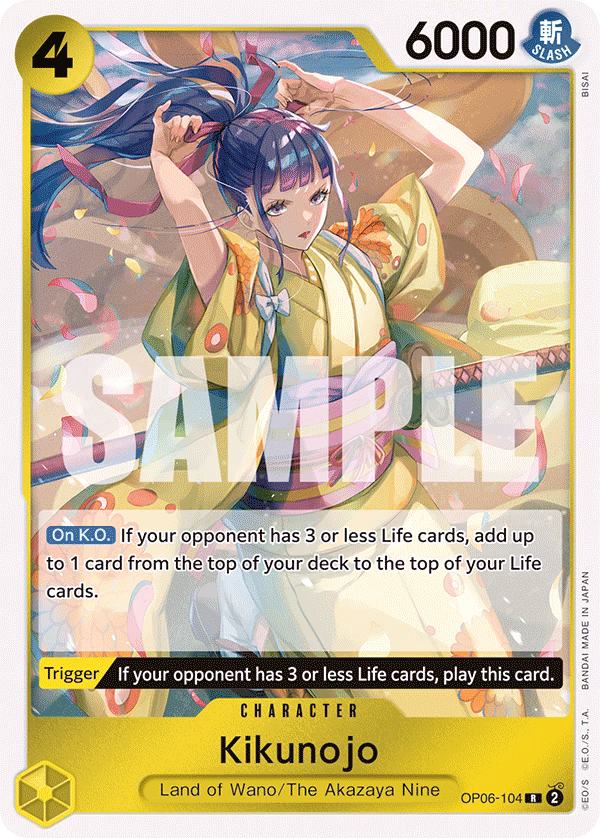 Kikunojo One Piece card (OP06-104, Wings of the Captain)
