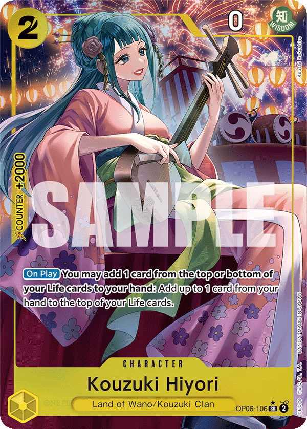 Kouzuki Hiyori (Alternate Art) One Piece card (OP06-106, Wings of the Captain)