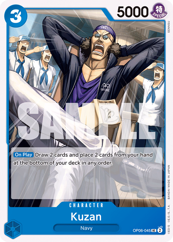 Kuzan One Piece card (OP06-045, Wings of the Captain)