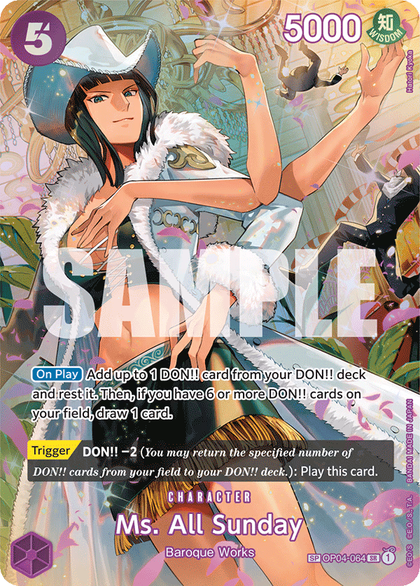 Ms. All Sunday (SP Card) One Piece card (OP04-064, Wings of the Captain)