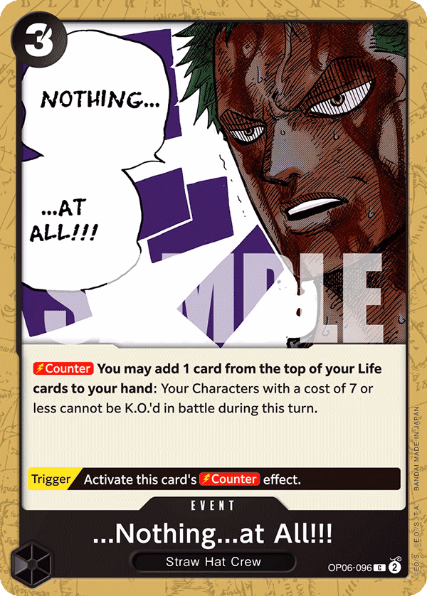 ...Nothing...at All!!! One Piece card (OP06-096, Wings of the Captain)