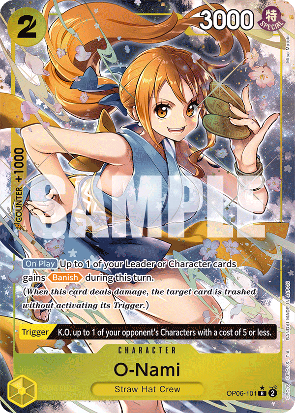 O-Nami (Alternate Art) One Piece card (OP06-101, Wings of the Captain)