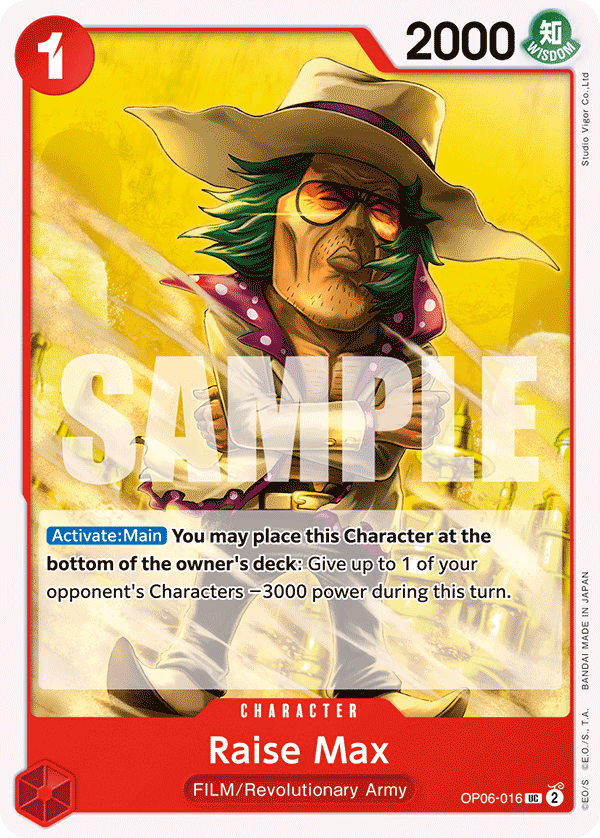 Raise Max One Piece card (OP06-016, Wings of the Captain)