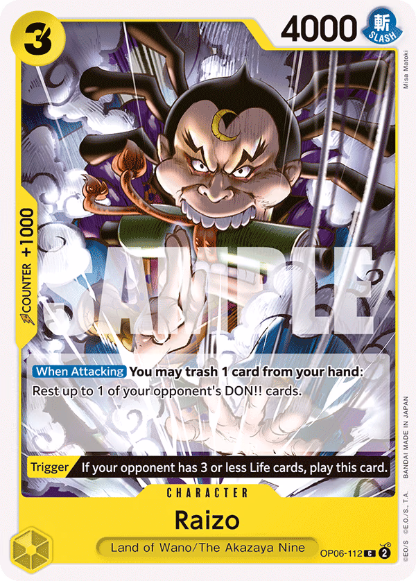 Raizo One Piece card (OP06-112, Wings of the Captain)
