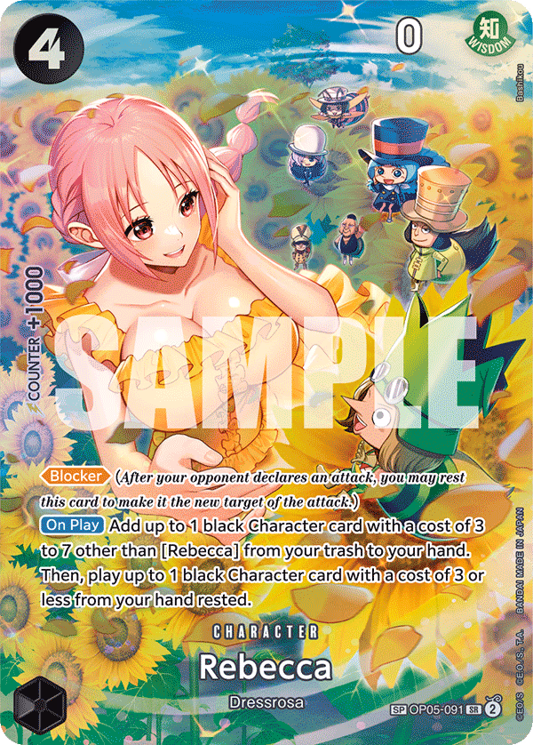 Rebecca (SP Card) One Piece card (OP05-091, Wings of the Captain)