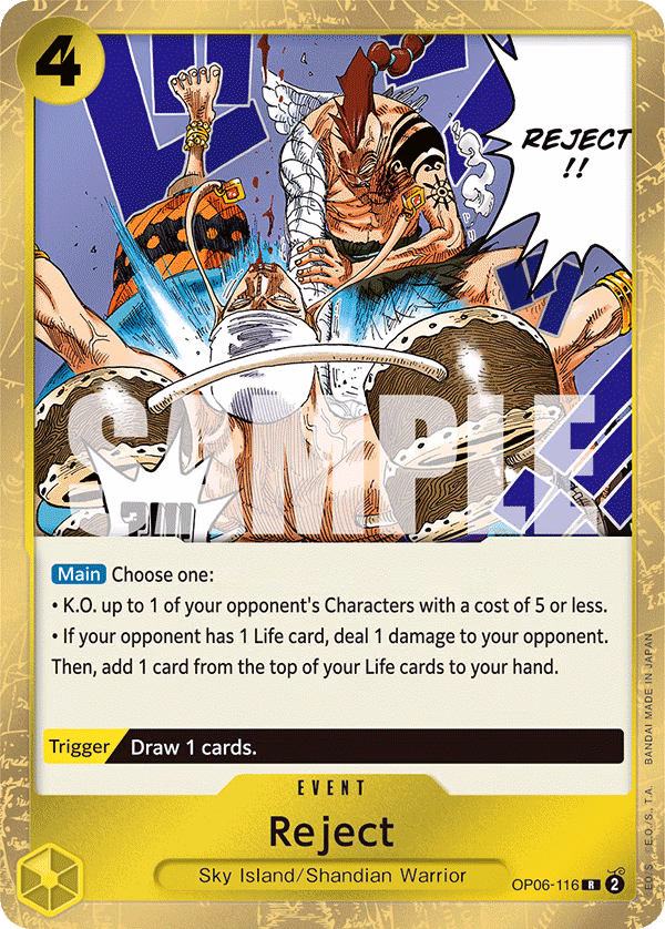 Reject One Piece card (OP06-116, Wings of the Captain)