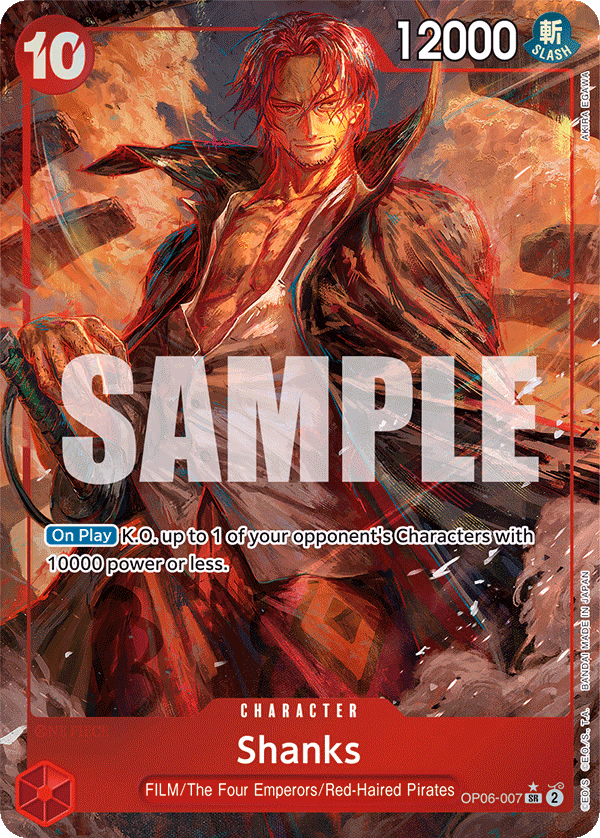 Shanks (Alternate Art) One Piece card (OP06-007, Wings of the Captain)