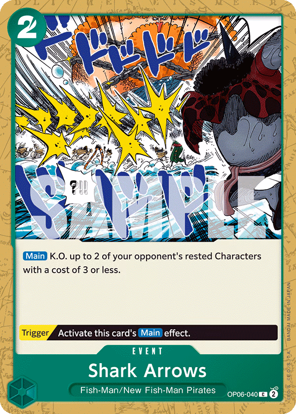 Shark Arrows One Piece card (OP06-040, Wings of the Captain)