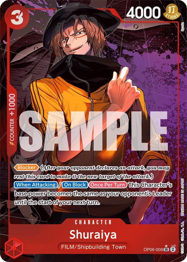 Shuraiya (Alternate Art) One Piece card (OP06-009, Wings of the Captain)