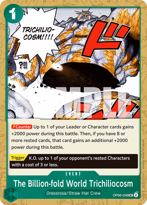 The Billion-fold World Trichiliocosm One Piece card (OP06-038, Wings of the Captain)
