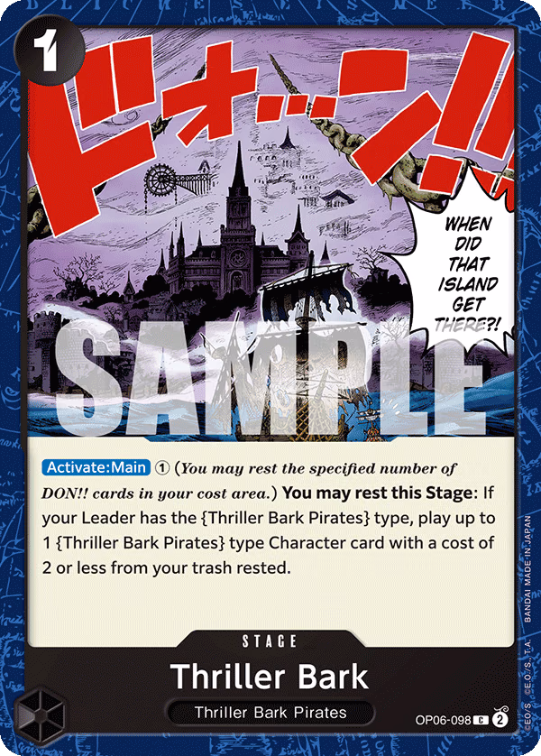 Thriller Bark One Piece card (OP06-098, Wings of the Captain)