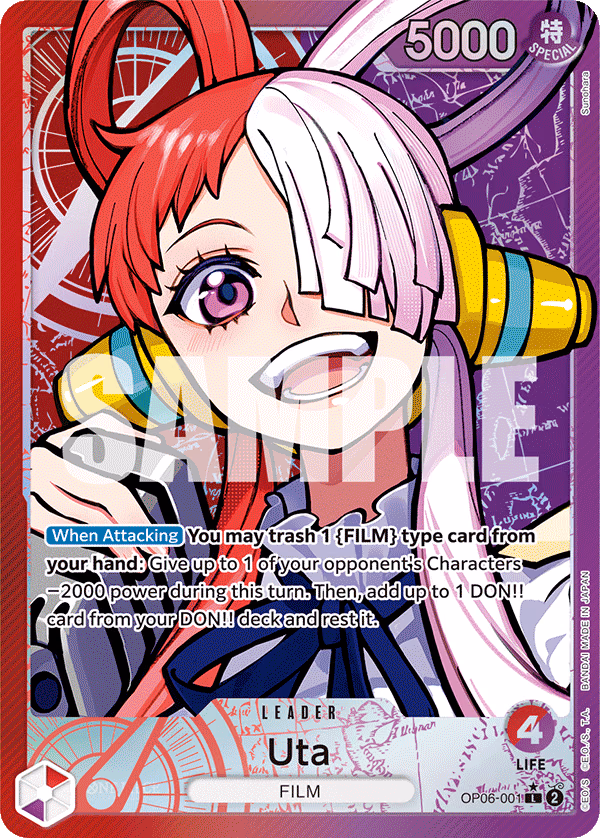Uta (Alternate Art) One Piece card (OP06-001, Wings of the Captain)