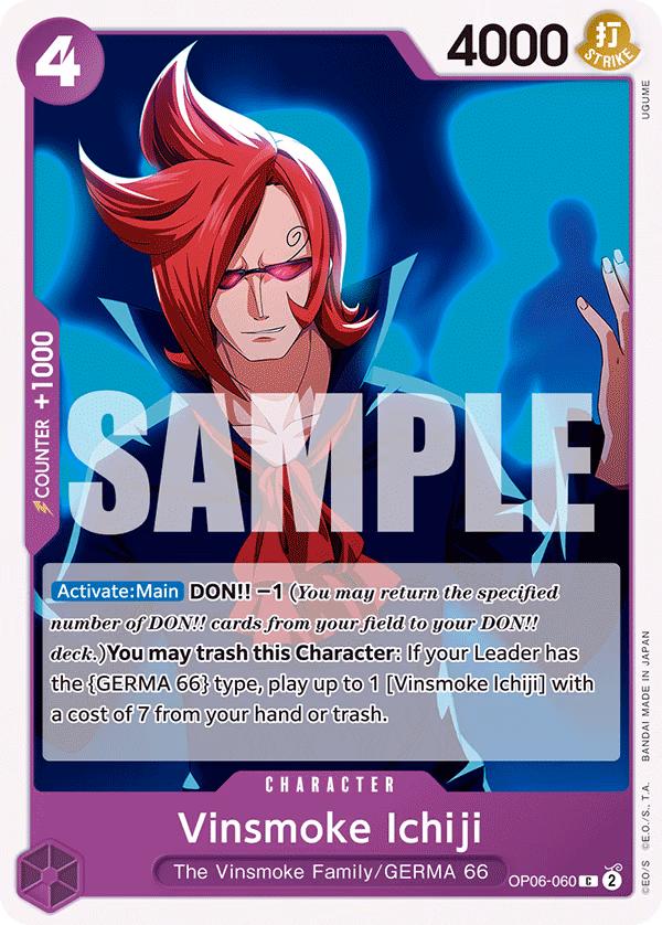 Vinsmoke Ichiji One Piece card (OP06-060, Wings of the Captain)