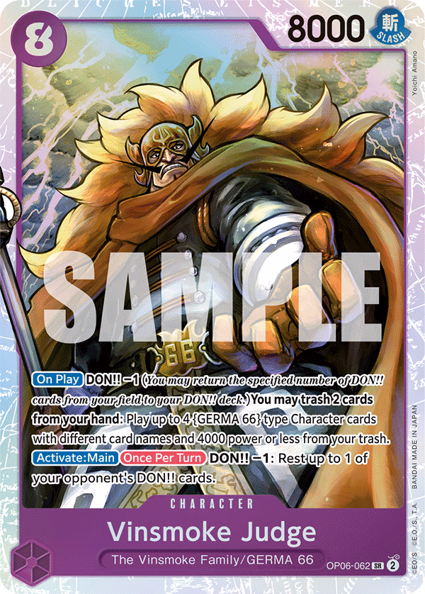 Vinsmoke Judge One Piece card (OP06-062, Wings of the Captain)