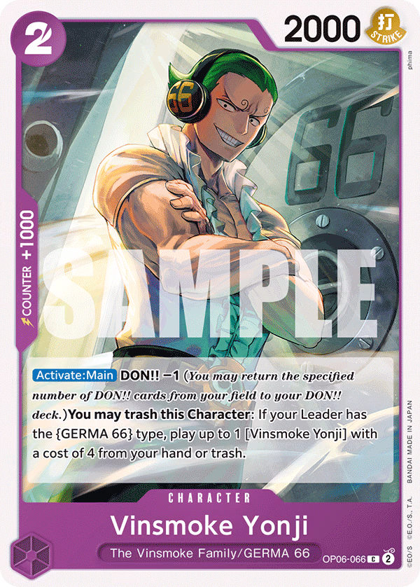 Vinsmoke Yonji One Piece card (OP06-066, Wings of the Captain)