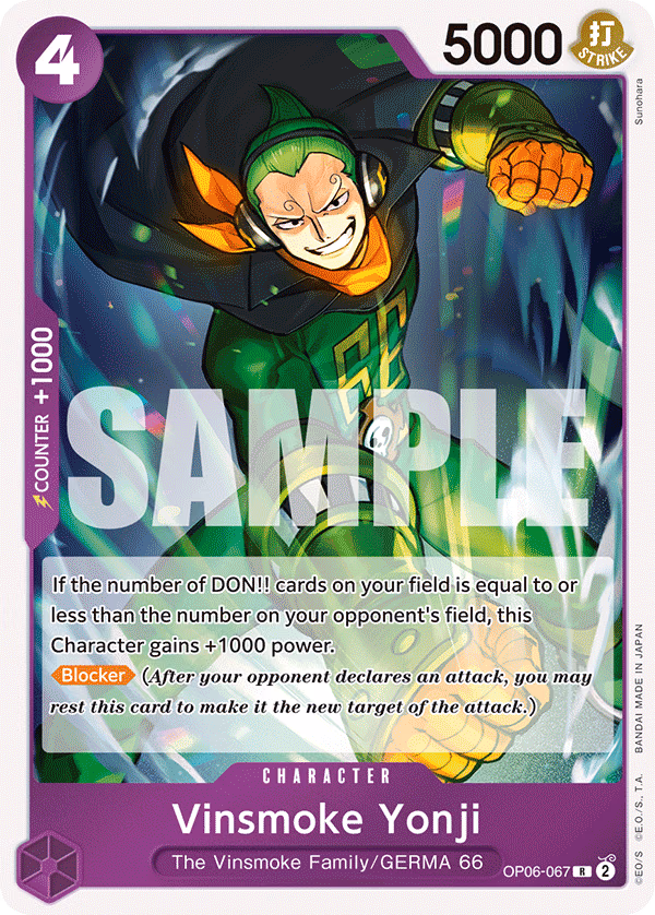 Vinsmoke Yonji One Piece card (OP06-067, Wings of the Captain)