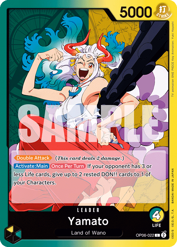 Yamato One Piece card (OP06-022, Wings of the Captain)