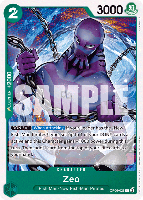 Zeo One Piece card (OP06-028, Wings of the Captain)