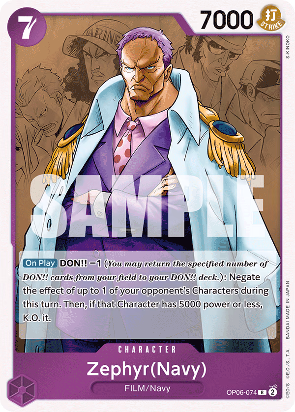 Zephyr (Navy) One Piece card (OP06-074, Wings of the Captain)