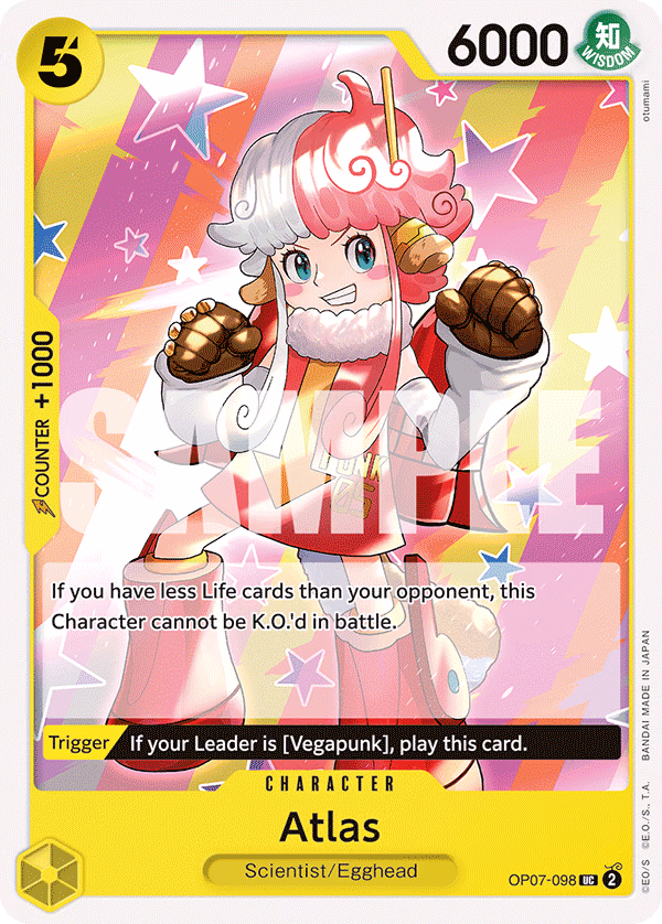 Atlas One Piece card (OP07-098, 500 Years in the Future)