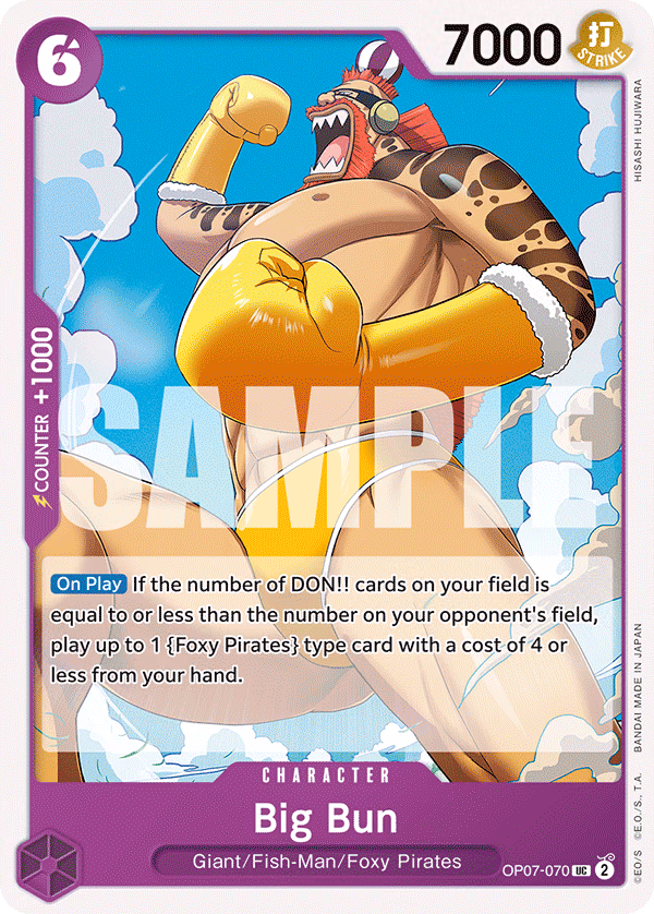 Big Bun One Piece card (OP07-070, 500 Years in the Future)