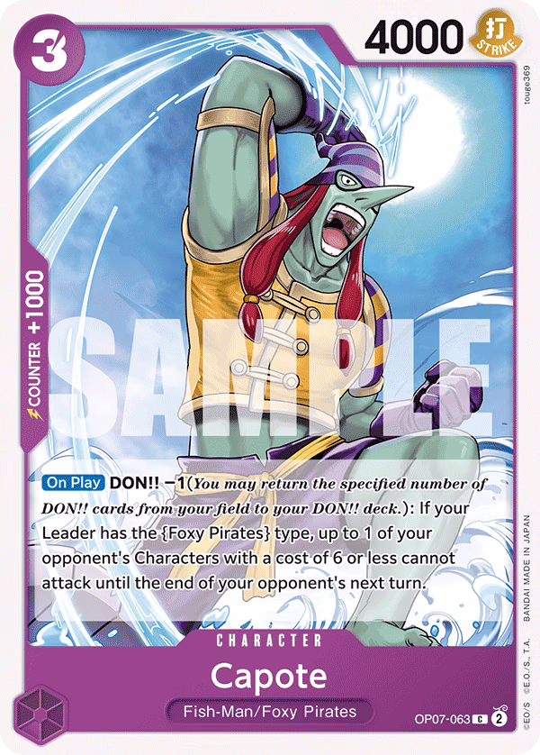 Capote One Piece card (OP07-063, 500 Years in the Future)