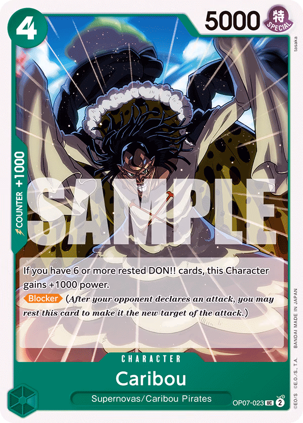Caribou One Piece card (OP07-023, 500 Years in the Future)