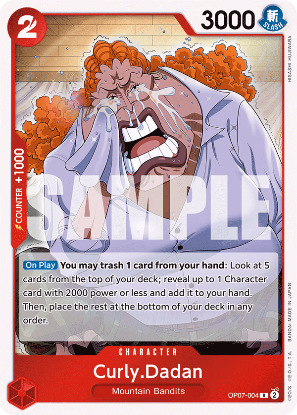 Curly.Dadan One Piece card (OP07-004, 500 Years in the Future)