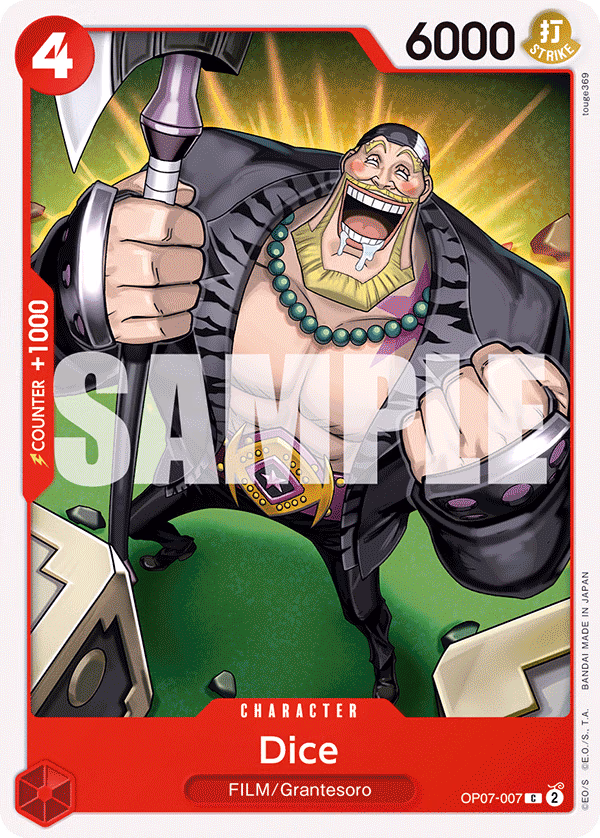 Dice One Piece card (OP07-007, 500 Years in the Future)