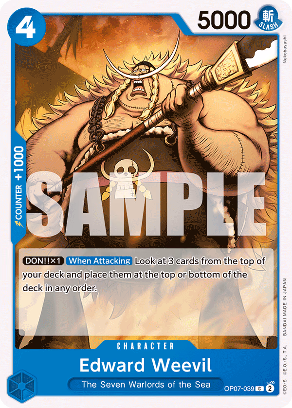 Edward Weevil One Piece card (OP07-039, 500 Years in the Future)