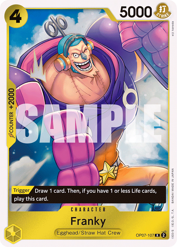 Franky One Piece card (OP07-107, 500 Years in the Future)