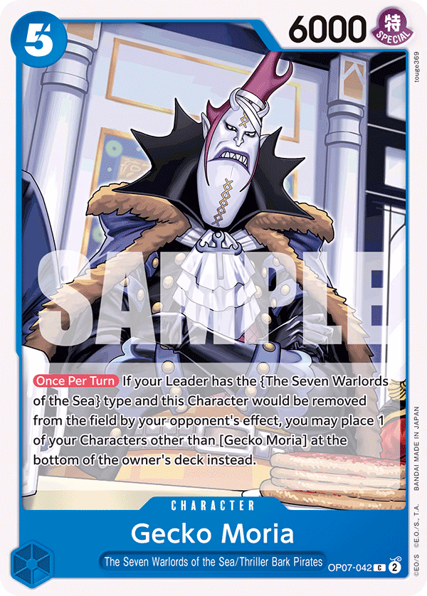 Gecko Moria One Piece card (OP07-042, 500 Years in the Future)