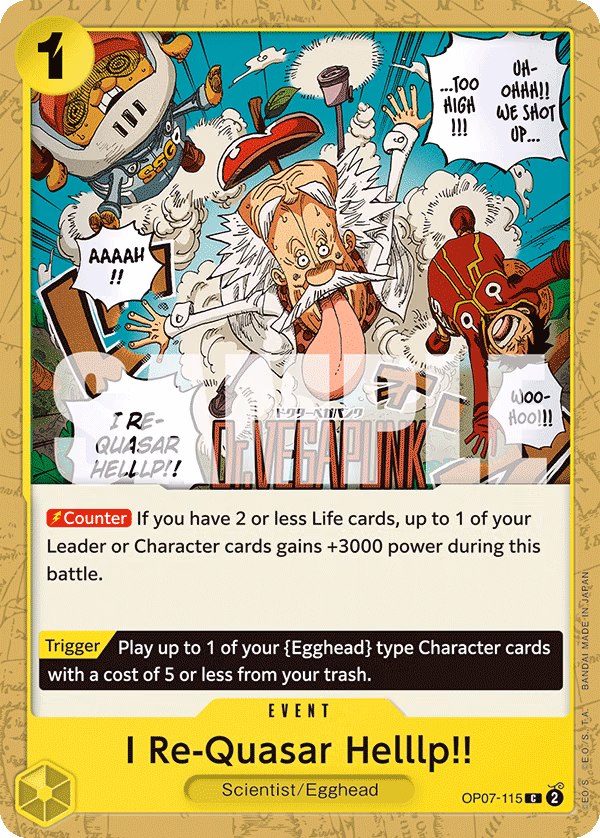 I Re-Quasar Helllp!! One Piece card (OP07-115, 500 Years in the Future)