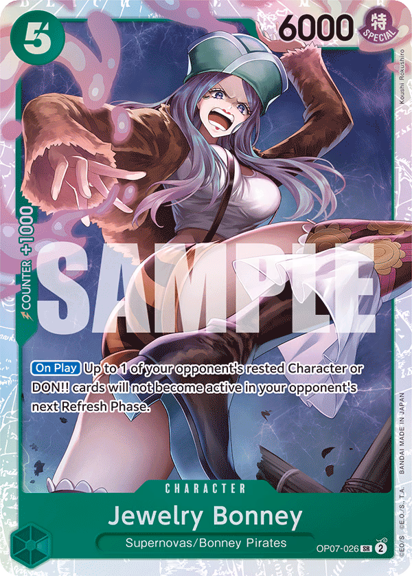 Jewelry Bonney One Piece card (OP07-026, 500 Years in the Future)