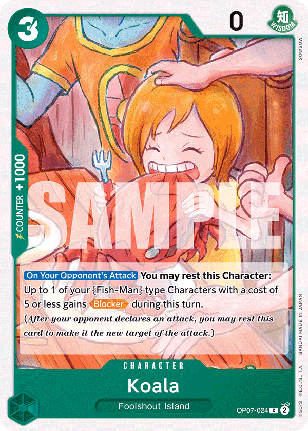 Koala One Piece card (OP07-024, 500 Years in the Future)